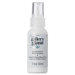 Gallery Glass Paint - Bright White, 2 oz (Front of bottle)