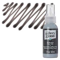 Gallery Glass Paint - Black Onyx, 2 oz with bottle and swatch
