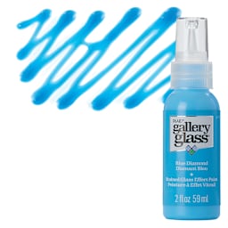 Gallery Glass Paint - Blue Diamond, 2 oz bottle and swatch