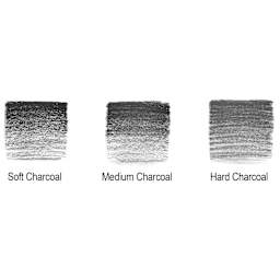 Winsor & Newton Studio Collection Charcoal Pencil Set, display of the Hardness of each pencil