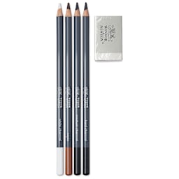 Winsor & Newton Studio Collection Sketching Pencils - Set of 5 with Eraser, out of the packaging