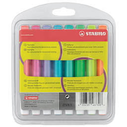 Stabilo Swing Cool Highlighters - Set of 8, back of the packaging