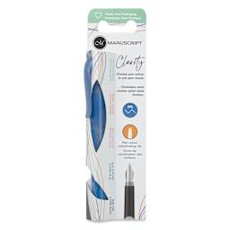 Manuscript Clarity Fountain Pen - Iridium Nib, Calming Blue, front of packaging