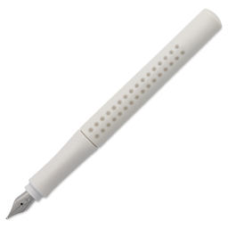 Faber-Castell 2010 Harmony Grip Fountain Pen - Coconut Milk, Medium Nib, cap off showing nib