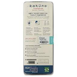 Pilot Kakuno Fountain Pen - Aqua, Medium Nib, back of package