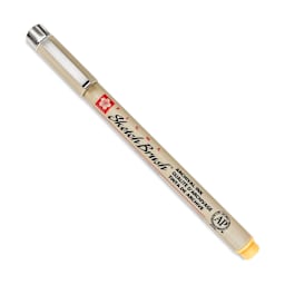 Sakura Pigma Sketch Brush Pen - Yellow, cap on