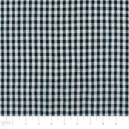 Camelot Linen Checks - Navy, 57" x 15 yds, close-up of bolt