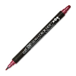 Zig Clean Color Dot Dual Tip Marker - Metallic Red, caps off