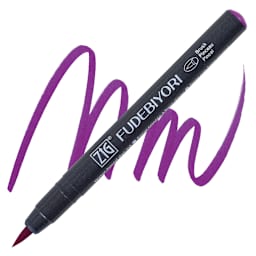 Zig Fudebiyori Brush Pen - Purple pen and swatch