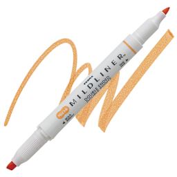 Zebra Mildliner Double Ended Creative Marker - Apricot marker and swatch
