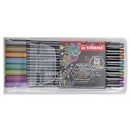 Stabilo Pen 68 Metallic Pen Sets - Front of package of Set of 8 pens