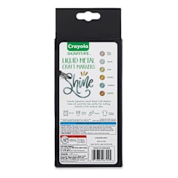 Crayola Signature Liquid Metal Craft Marker Set (back of package)