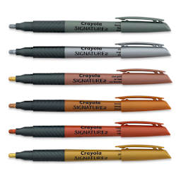 Crayola Signature Liquid Metal Craft Marker Set (with caps off)