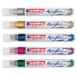 Edding Acrylic Paint Markers - Festival Colors, Set of 5, Medium
