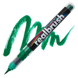 Karin Realbrush Pigment Marker - Ocean Teal, swatch and marker