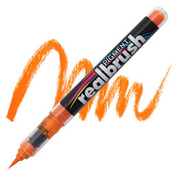 Karin Realbrush Pigment Marker - Amber, swatch and marker