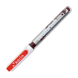 Karin Realbrush Pro Marker - Orange Red, 4 mm, Brush Tip, cap on
