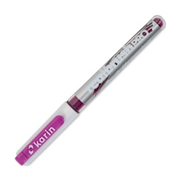 Karin Realbrush Pro Marker - Neon Red Lilac, 4 mm, Brush Tip, cap on