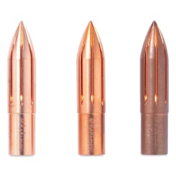 Kakimori Metal Dip Pen Nib - Copper, showing progress of patina from natural aging