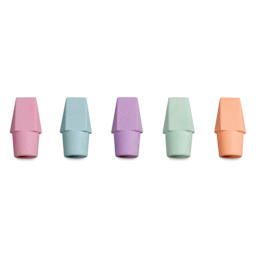 Dixon Ticonderoga Pencil Cap Erasers - Set of 10, Pastel Colors, colors included