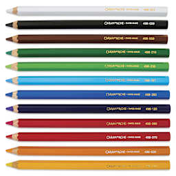 Caran d’Ache Swisscolor Aquarelle Maxi Colored Pencils - Set of 12 jumbo pencils laid out
