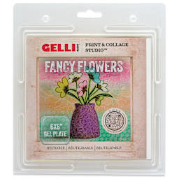 Gelli Arts Print & Collage Studio Set - Fancy Flowers front of packaging