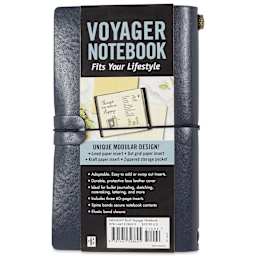 Peter Pauper Press Voyager Notebook - 4.75" x 7.9", Midnight Blue, front of packaging
