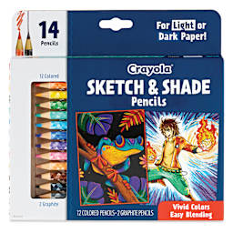 Crayola Sketch & Shade Doodle Pencils - Set of 14, front of packaging