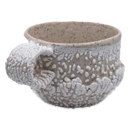 Ritual Glaze by Mayco Bead Glaze - White applied to clay mug