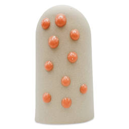 Ritual Glaze Melt Gloop Glaze - Pastel Orange - finished example, dots