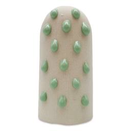 Ritual Glaze Melt Gloop Glaze - Pastel Turquoise - finished example, dots