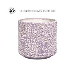 Cone 5 - CR-51 Speckled Pink over V-379 Ultra Violet