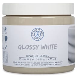 Penguin Pottery Opaque Series Mid-Fire Glaze - White, 16 oz Jar
