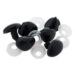 Cousin DIY Shank Back Animal Noses - Pkg of 6, Black, 18 mm