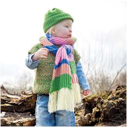 Rico Design Essentials Soft Merino Aran Yarn - Blue, 109 yds used in completed scarf project's design