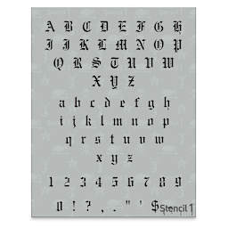 Stencil1 Font Stencil - Old English, 1/2" Letters