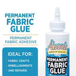 Permanent fabric glue: permanent fabric adhesive, Ideal for: fabric crafts, embellishments, and repairs!