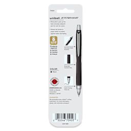 Uni-Ball Jetstream RT Retractable Ballpoint Pens - Black, 0.7 mm, Set of 2, back of packaging