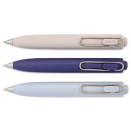 Uni-Ball One P. Retractable Gel Pens - Cool Colors, Pkg of 3, laid out