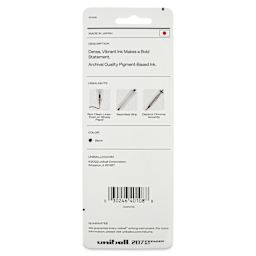 Uni-Ball Signo 207 Premier Retractable Rollerball Gel Pen - Medium Tip, back of the packaging
