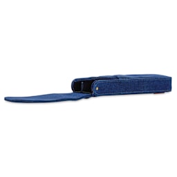 Girologio 2 Denim Pen Case - Cotton Denim, laid out and open