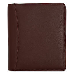 Girologio 12 Leather Pen Zip Case - Antique Brown