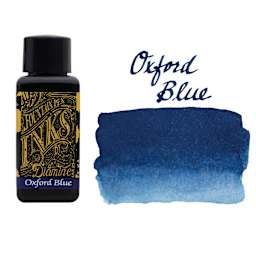 Diamine Fountain Pen Ink - Oxford Blue, 30 ml bottle with swatch