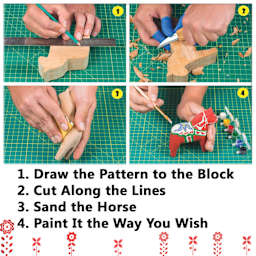 Draw the Pattern to the Block, Cut Along the Lines, Sand the Horse, Paint It the Way You Wish