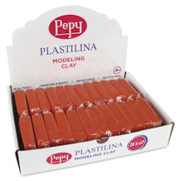 Pepy Plastilina Modeling Clay - Orange, 1.4 oz, Pkg of 24 - front of packaging