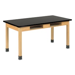 Compartment Lab Table, view of the epoxy top measuring 72" x 24" x 30".