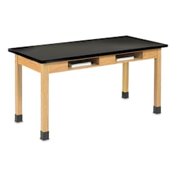 Compartment Lab Table, view of the epoxy top measuring 60" x 24" x 30".