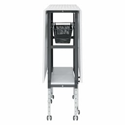 Studio Designs Sew Ready Cutting Table with Grid - Charcoal/White, folded down