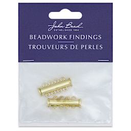 John Bead Beadwork Findings - Gold Tube, 4 Strands, Pkg of 2, front of packaging