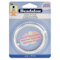 Beadalon German Style Wire - Silver-Plated, 20 Gauge, 0.032" x 20 ft